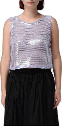 Emporio Armani Top van paillettenbreiwerk - Dames - Tops - Paars - Maat: L