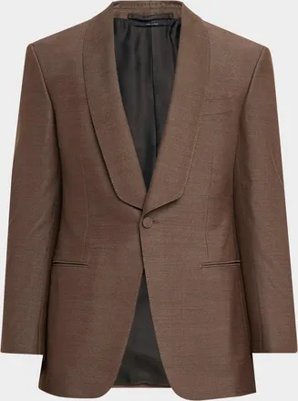 Dunhill Men & apos;s Silk Hopsack Shawl Collar Sport Coat
