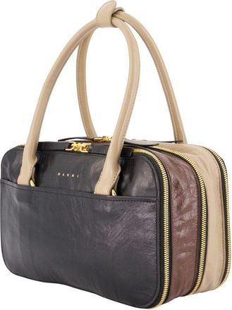 Marni Womens Bauletto Shoulder Bag Black Calfskin