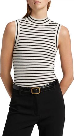 Nili Lotan Masha Sweater Vest In Ivory/black Stripe