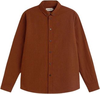 Thinking Mu Casual Shirt - Heren - Casual Overhemden - Bruin - S - Overhemden