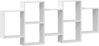 vidaXL Wall Shelf White 159x18x65 cm Engineered Wood Vidaxl