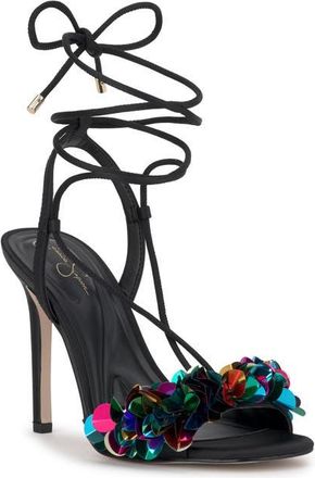 Jessica Simpson Oveny Ankle Wrap Sandal in Black at Nordstrom, Size 6.5