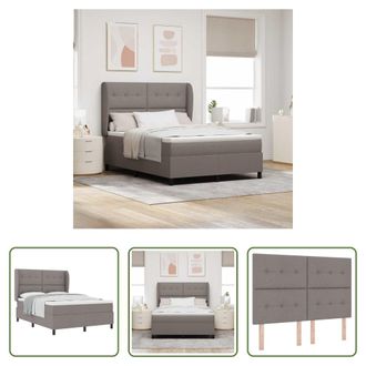 vidaXL Vidaxl Cama Tipo Box Spring Con Cabecera Taup&eacute; 140 X 200 Cm Tela