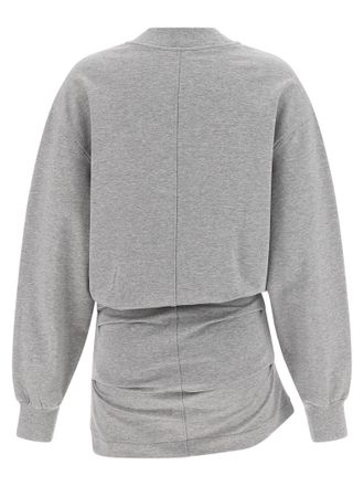 The Attico Oversized Fleece Sweatshirt Dress - Grey