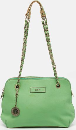 DKNY Dkny Dome Chain Light Green Leather Shoulder Bag