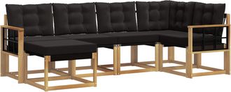 vidaXL Conjunto De Sof&aacute;s De Exterior 6 Uds. Blanco Y Negro Vidaxl