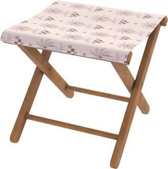 Vent de Boh&egrave;me Taburete plegable de haya y tela pantera lila