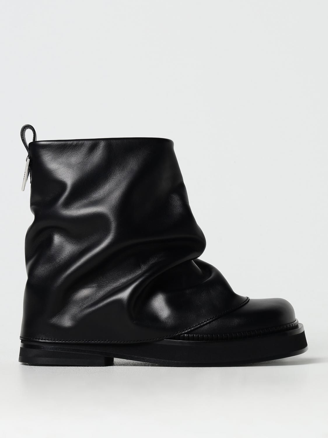 【関税込み】The Attico ブラック Robin コンバットブーツ Robin leather combat boots in black - The Attico | Mytheresa