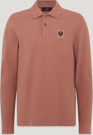 Belstaff Long Sleeved Polo Mens Cotton Pique Cedar Wood Size 2XL