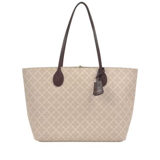 By Malene Birger Structured Geometric Pattern Shopping Bag With Contrasting Handles