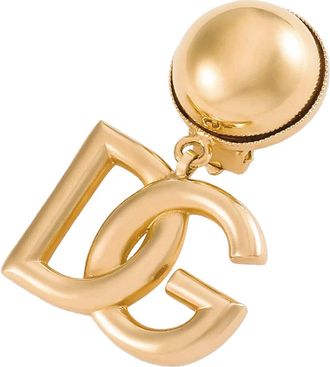 Dolce & Gabbana Womens Clip Earrings Pop Pendant Metallic Brass