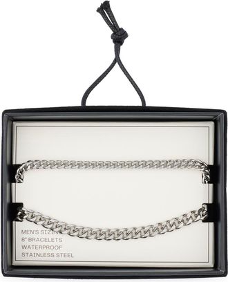 Nordstrom Rack Mens 2-Pack Curb Link Stainless Steel Bracelets at Nordstrom Rack