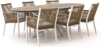 Manifesto Furniture Manifesto Rivola/ROUGH-Y Ellips 240cm dining tuinset 7-delig