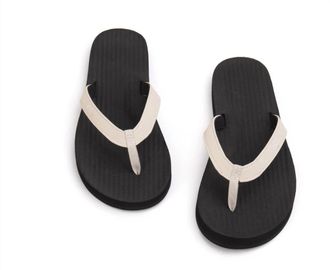 indosole Women Color Combo Flip Flops In Black/sea Salt