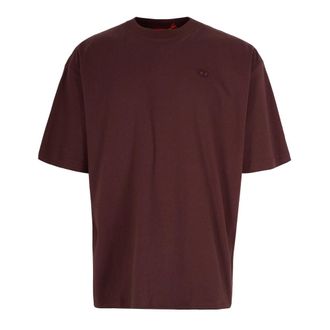 Diesel T-Shirts, male, Brown, Size: XS Loose fit Girocollo a costine