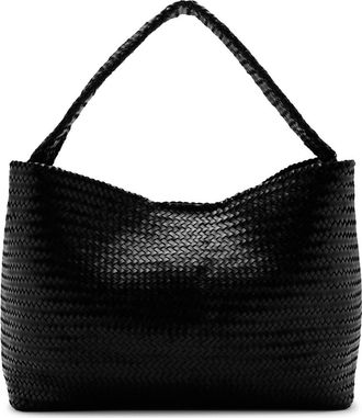 Mango Braided Leather Bucket Bag in Black at Nordstrom