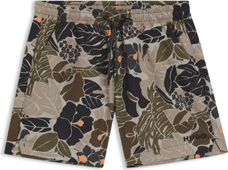 HUGO BOSS Hugo Mens Calala Logo Detail Swim Shorts in Green - Size X-Large