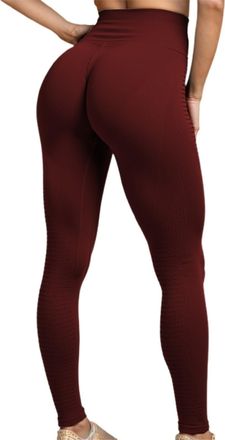 Generic Womens Black High Waisted Leggings Stretch Gym Tummy Control Butt Lifting Soft Pants Full Length Yoga Tights with Textured Details for Fitness Workout