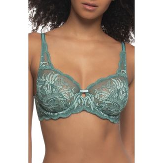 Felina Peridot Lace Unlined Underwire Bra in Juniper Mist at Nordstrom Rack, Size 34Dd