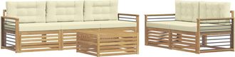 vidaXL Conjunto De Sof&aacute;s De Exterior 6 Uds. Blanco Y Crema Vidaxl