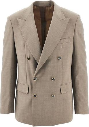 Mars&eacute;m Stretch wool-blend double-breasted jacket Man 48