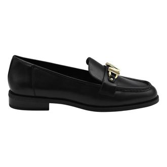 Michael Kors Schoenen, Dames, Zwart, 37 EU, Leer, Tiegan Leren Loafer