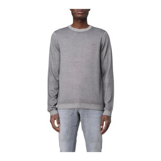 Sun 68 Round-neck Knitwear, male, Gray, Size: 2XL Crew Neck Knit Sweater