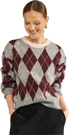 N&uuml;mph Nutikla 707317 Pullover Medium Grey Mel - Dames - Ronde hals truien - Veelkleurig - M - Wol - Truien & Vesten