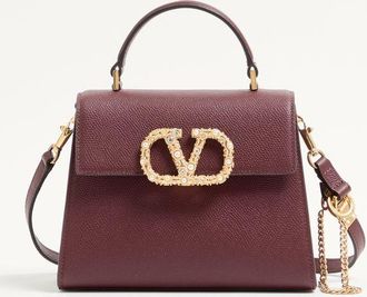Valentino Garavani Valentino Garavani Vsling Small Handbag In Grainy Calfskin With Jewel Logo Wo