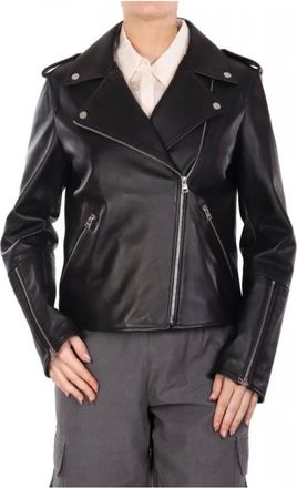 HUGO BOSS Jassen, Dames, Zwart, M, Leer, Hugo - Jassen > Leren jassen