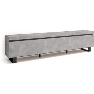 Skraut Home Skraut Home - Mueble Tv, Televisi&oacute;n, Muebles De Sal&oacute;n, Almacenaje, 240x57x35 Cm, Dise&ntilde;o Industrial, Estilo Moderno, Gris Cemento