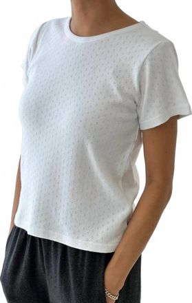 Le Bon Shoppe Pointelle Babe Tee In Icy Grey