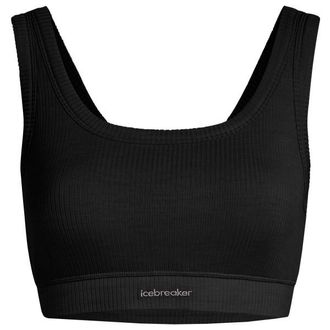 Icebreaker Merino Rib Lotus Bra Sport-BH f&uuml;r Damen | schwarz