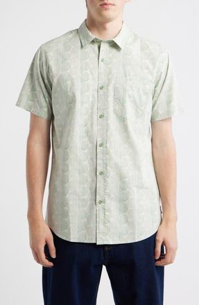 Rip Curl Yardy Short Sleeve Button-Up Shirt in Leaf Green at Nordstrom, Size Xx-Large