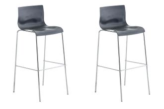 Clp Clp - Set 2x Taburete Hover Con Asiento De Pl&aacute;stico & Base De Metal Gris Cromado