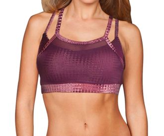 TLF Apparel Mesh Overlay Vice Low Impact Sports Bra In Medusa