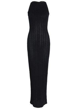 Giuliva Heritage Collection Lola Open-knit Cotton Maxi Dress - Black - S (UK8-10 / S)