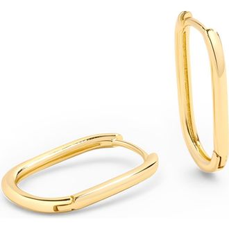 Mint & Lily Retro Box Huggie Hoop Earrings in 18K Gold Plated at Nordstrom