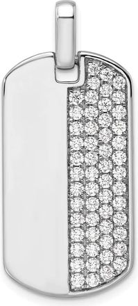Diamond2Deal 14K Gold Lab Grown Diamond Dog Tag Pendant (1ct, VS, D-E)