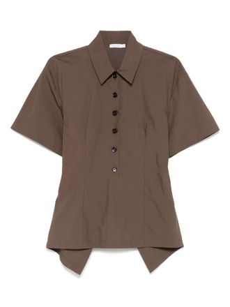 Patrizia Pepe open-back polo top - Brown