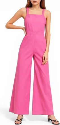 Rolla's Alice Linen Overalls In Hot Pink