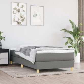 vidaXL Giroletto senza Materasso Grigio Scuro 90x190 cm Tessuto - Vidaxl