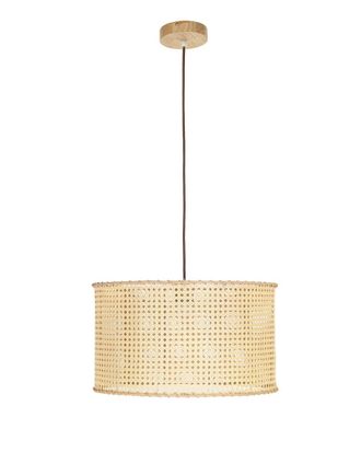 Els Banys L&aacute;mpara techo pantalla mimbre natural beige