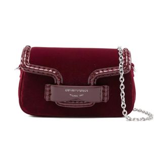 Emporio Armani Cross Body Bags, female, Red, ONE SIZE, Small Velvet Shoulder Bag with Buckle