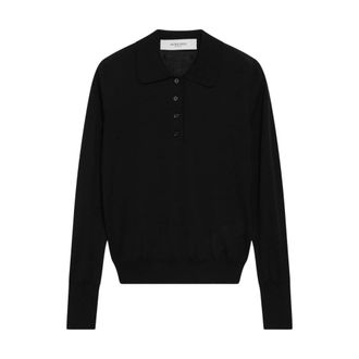 Golden Goose Tops, Dames, Zwart, L, Wol, Gebreide Polo