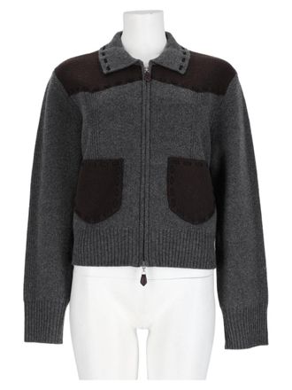 Guest In Residence Charcoal Zippered Cashmere-Blend Sweater