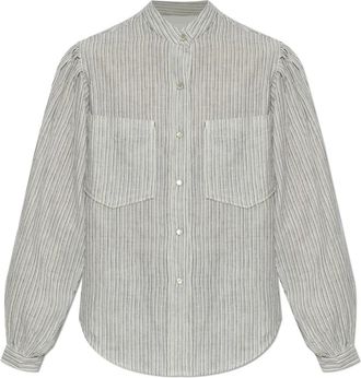 Isabel Marant Selvia Shirt - Dames - Overhemden - Blauw - L - Katoen - Overhemden