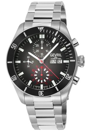 Gevril Group Mens Yorkville Chronograph 48620B Swiss Automatic ETA 7750 Watch - Silver - One Size