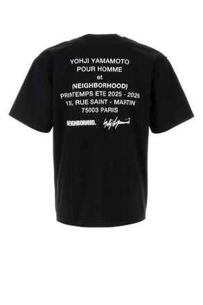 Yohji Yamamoto Mens Black Cotton Yohji Yamamoto X Neighborhood T-Shirt Exterior Exterior: T-shirts And Polos
